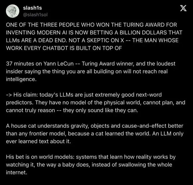图灵奖得主倒戈:砸10亿美元证明「LLM是死路」,猫都比ChatGPT聪明