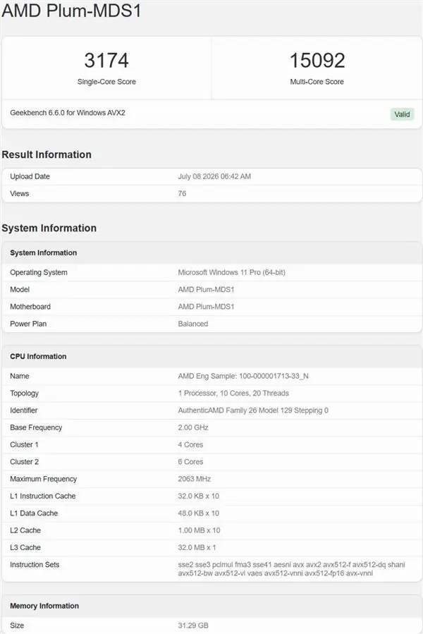 2GHz打5GHz还赢了!AMD Zen6 APU跑分曝光:单核性能暴涨29%