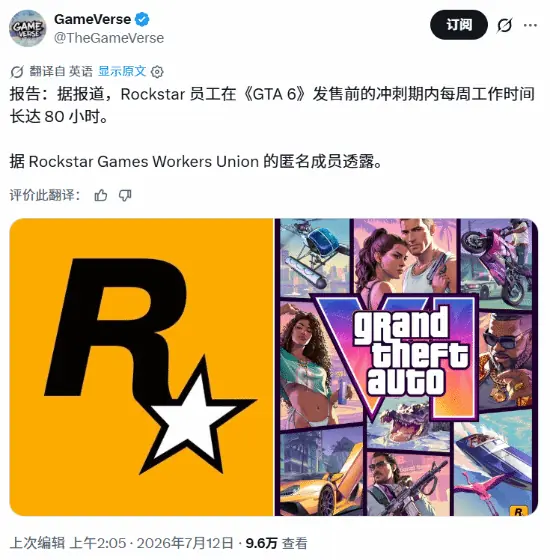 GTA6临近发售引热议:高强度开发与开发者健康成焦点